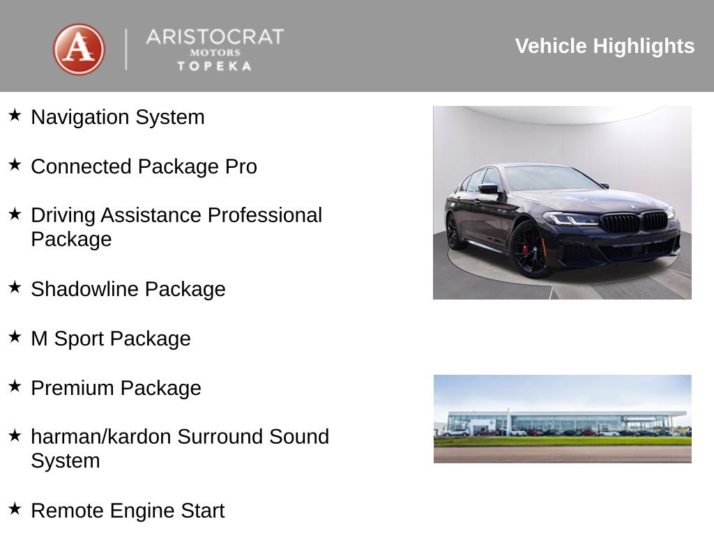 Used 2022 BMW 5 Series 530i with VIN WBA13BJ02NWX73379 for sale in Kansas City