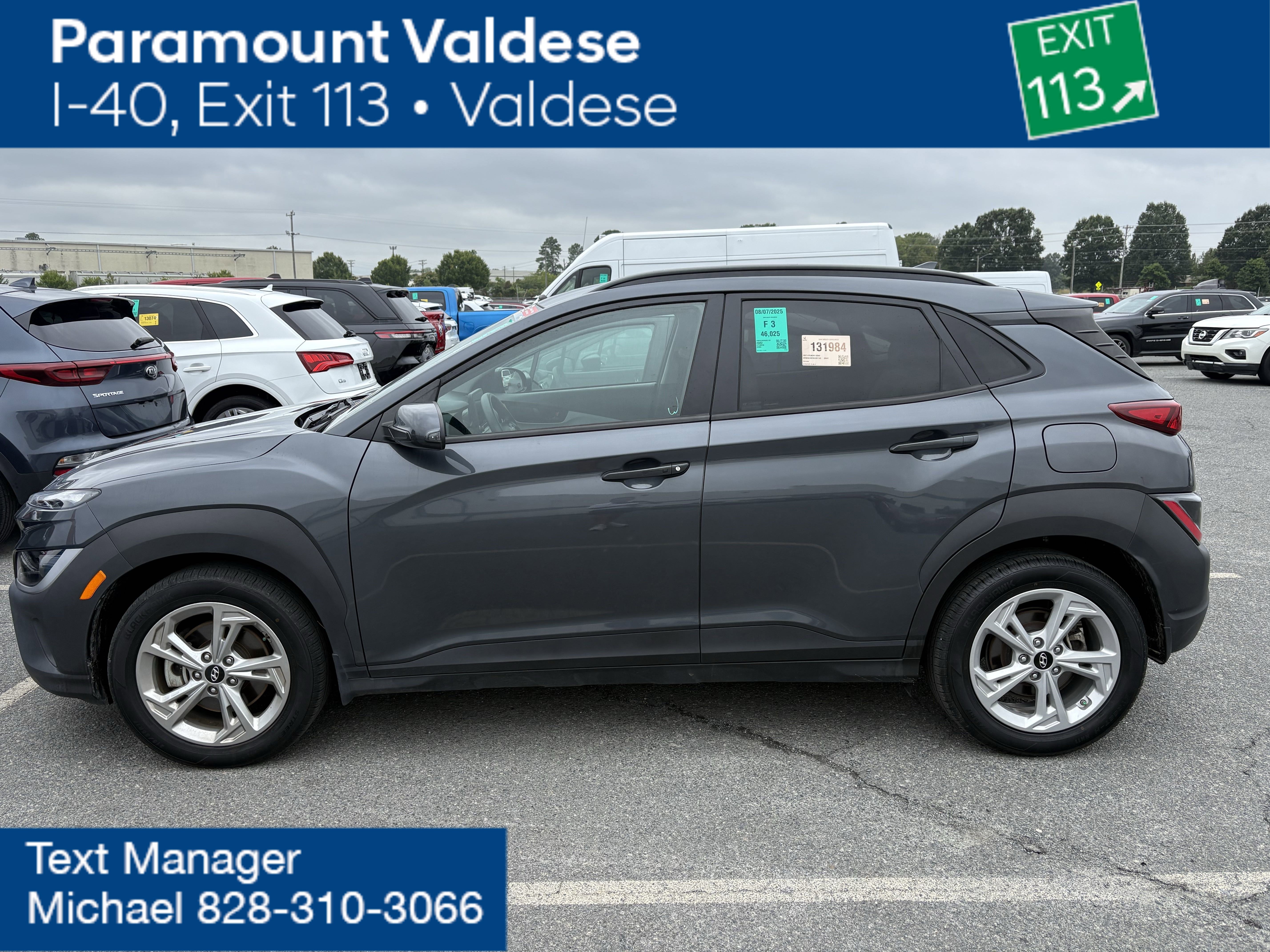 Used 2022 Hyundai Kona SEL with VIN KM8K6CAB2NU867145 for sale in Connelly Springs, NC