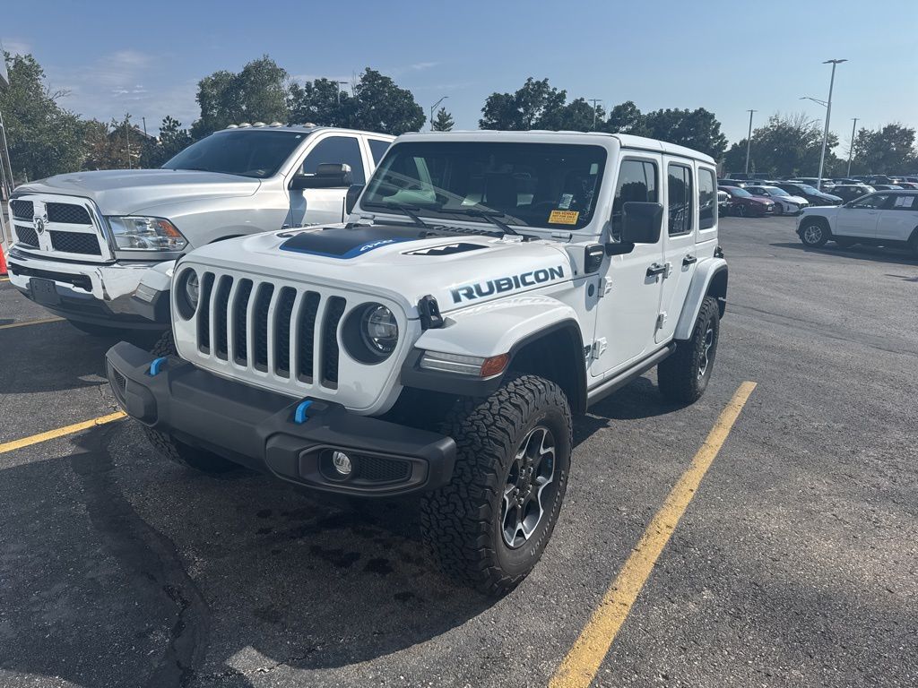 Used 2022 Jeep Wrangler Unlimited Rubicon 4XE with VIN 1C4JJXR60NW229400 for sale in Kansas City