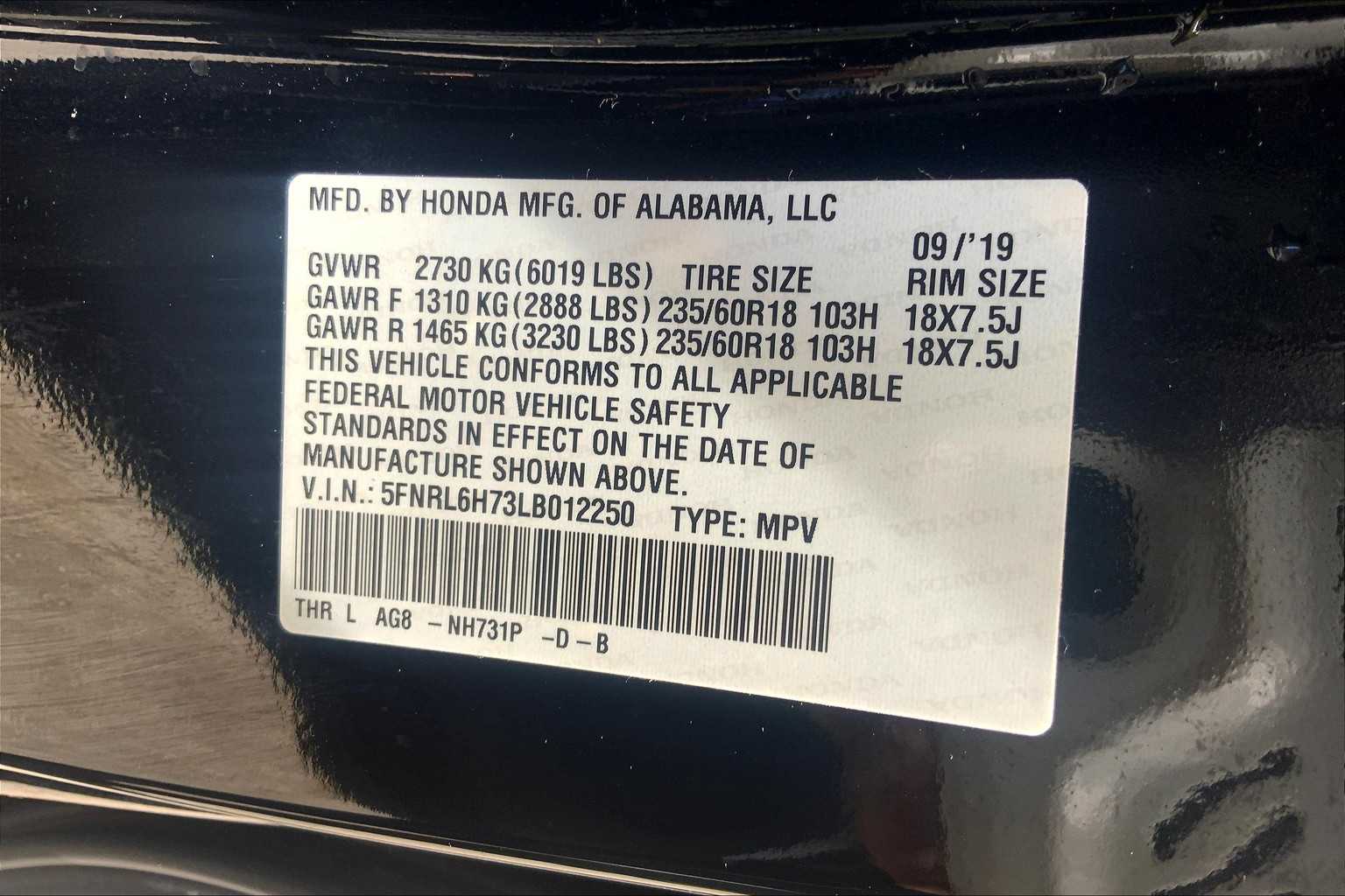 2020 Honda Odyssey EX-L photo 32