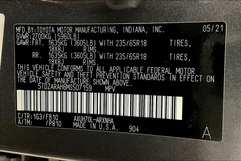 2021 Toyota Highlander Hybrid LE photo 34