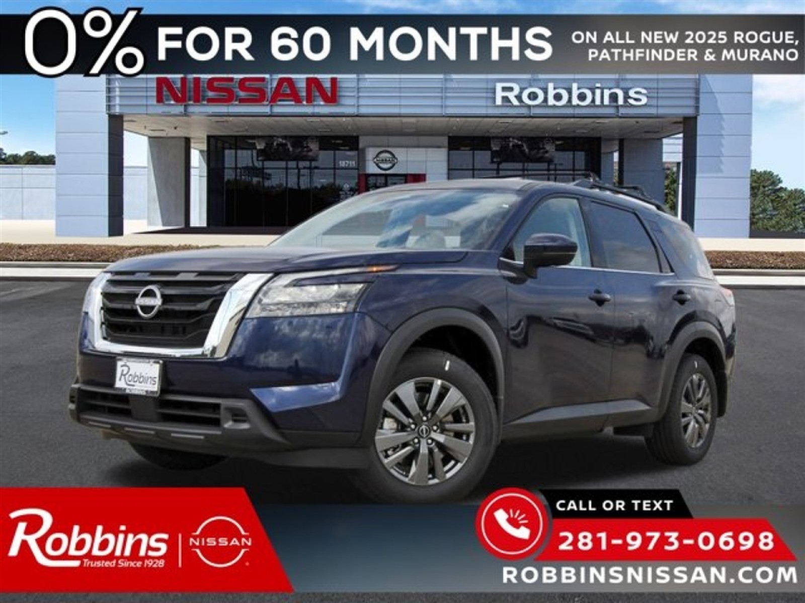 2025 Nissan Pathfinder SV Blue at Robbins Nissan