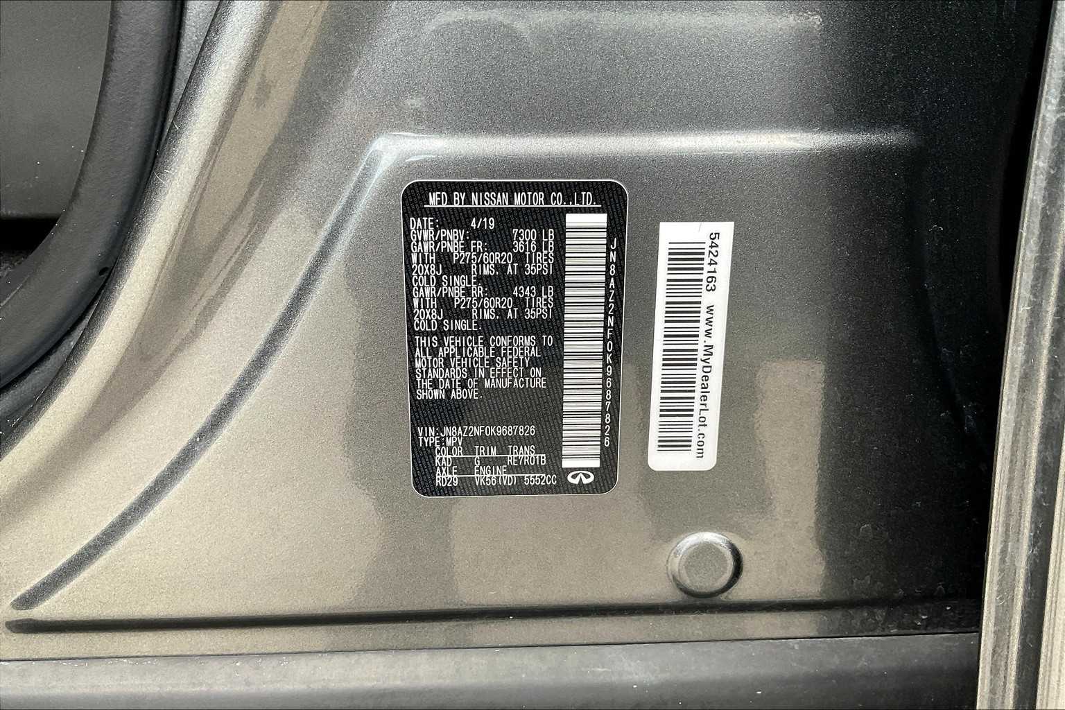 2019 Infiniti QX80 Luxe photo 34