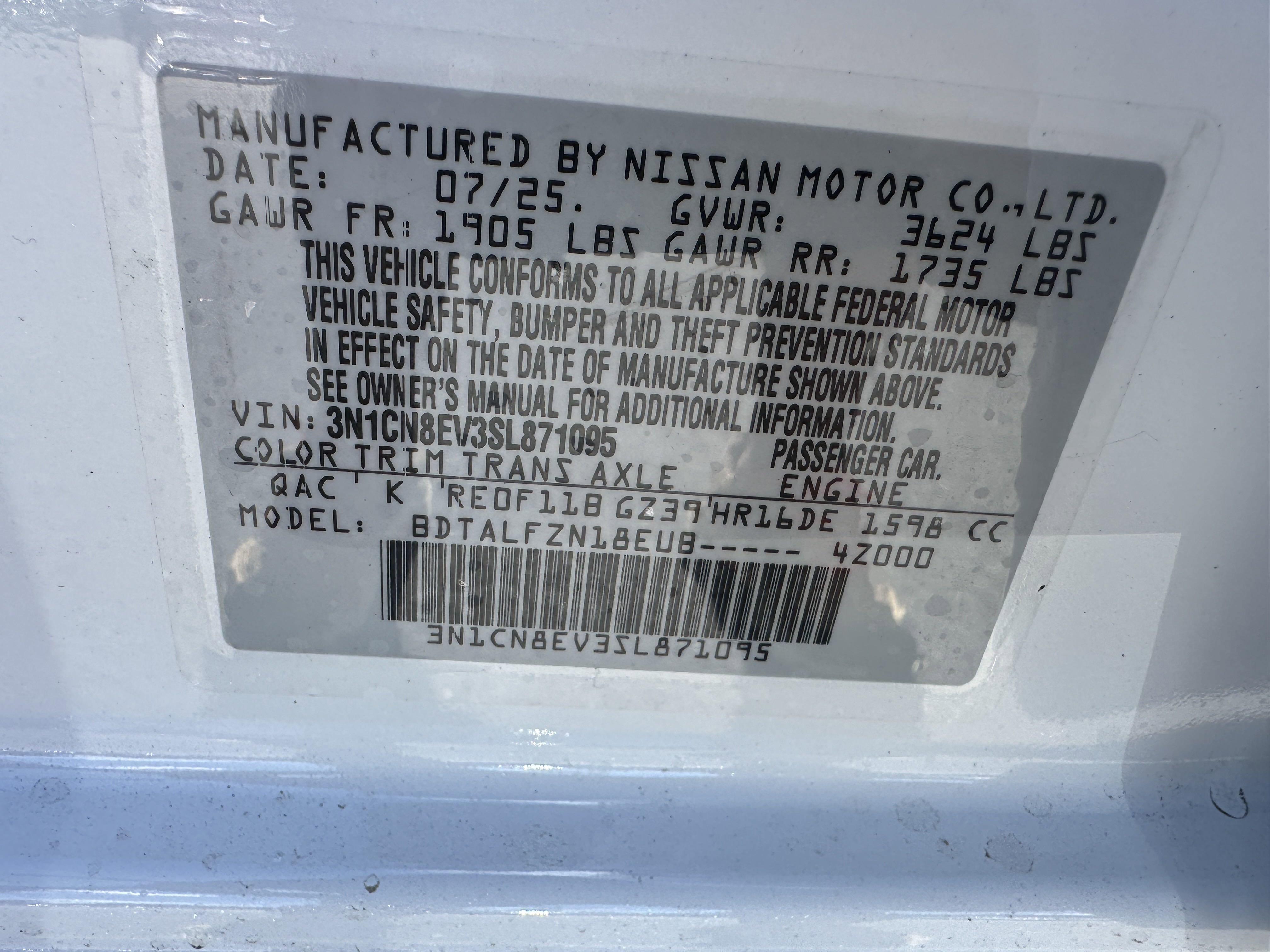 2025 Nissan Versa SV photo 2