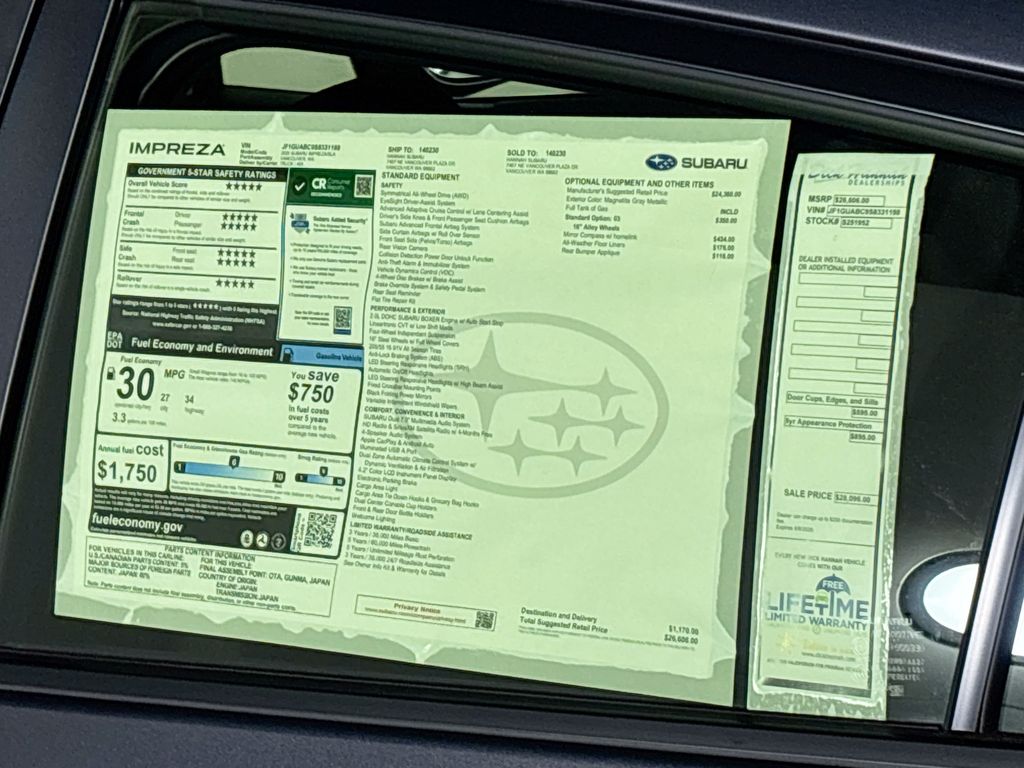 2025 Subaru Impreza Base photo 23