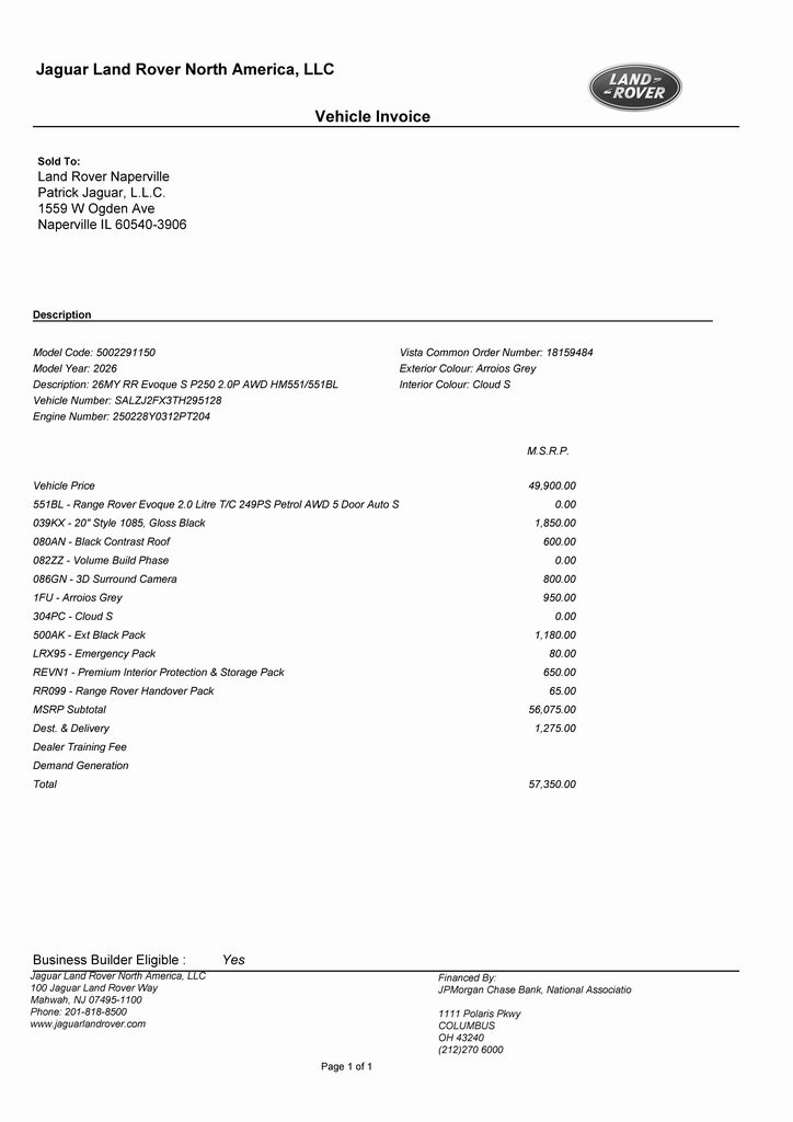2026 LAND ROVER RANGE ROVER EVOQUE - Image 2
