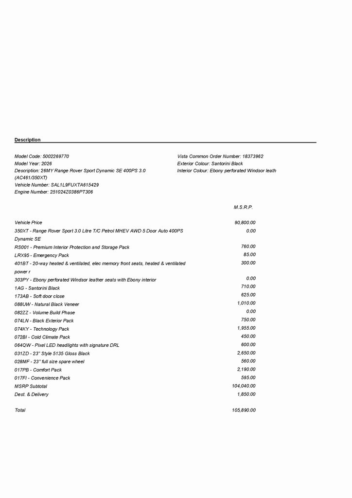 2026 LAND ROVER RANGE ROVER SPORT - Image 1
