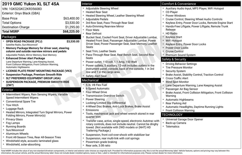 Used 2019 GMC Yukon XL SLT with VIN 1GKS2GKC2KR356083 for sale in Huron, SD