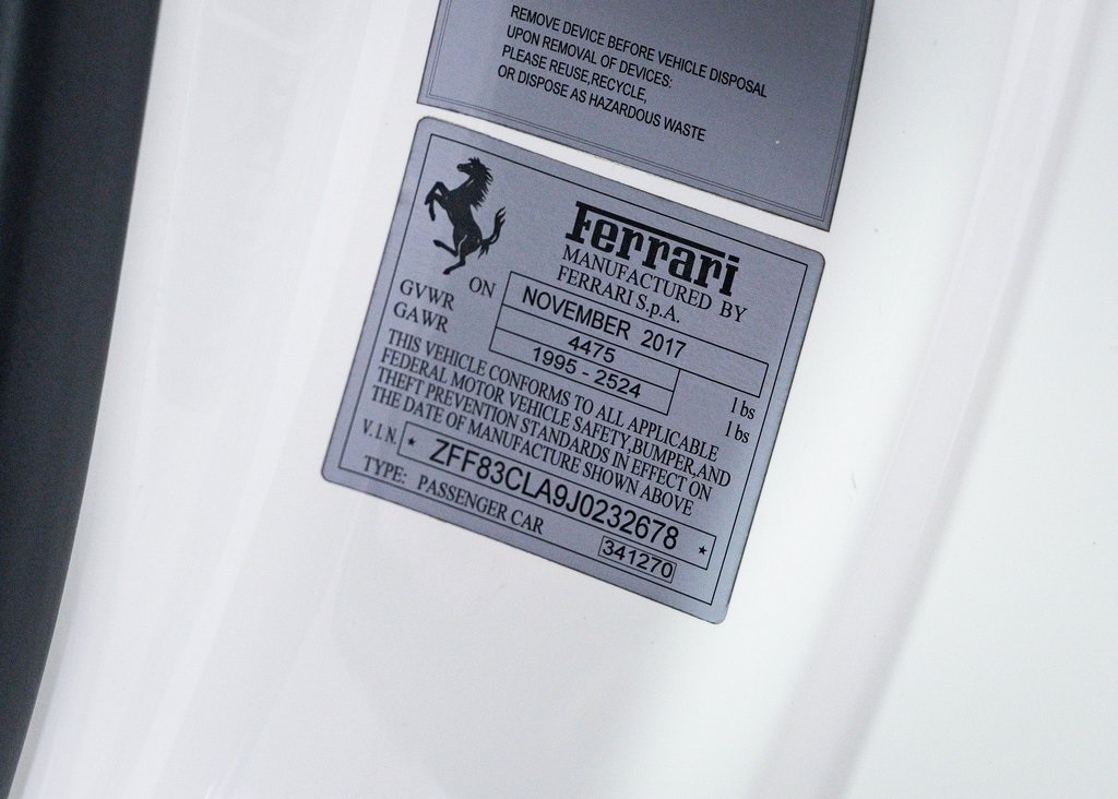 Certified Used 2018 Bianco Avus Ferrari Base image 26