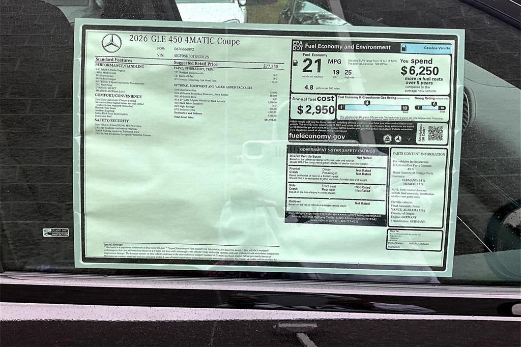 2026 Mercedes Benz GLE 450 Coupe 4MATIC photo 2