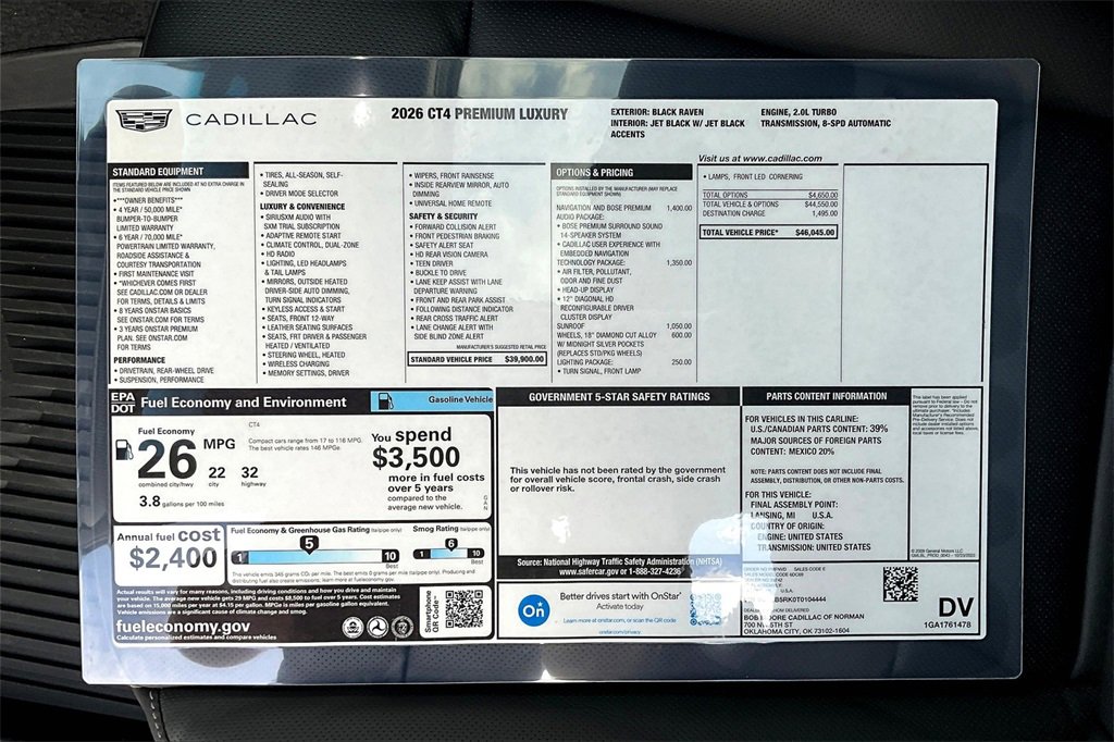 2026 Cadillac CT4 Premium Luxury photo 14
