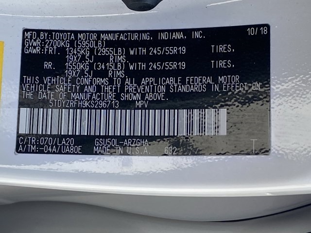 2019 Toyota Highlander Limited Platinum photo 39