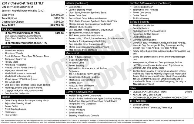 2017 Chevrolet Trax LT's photo