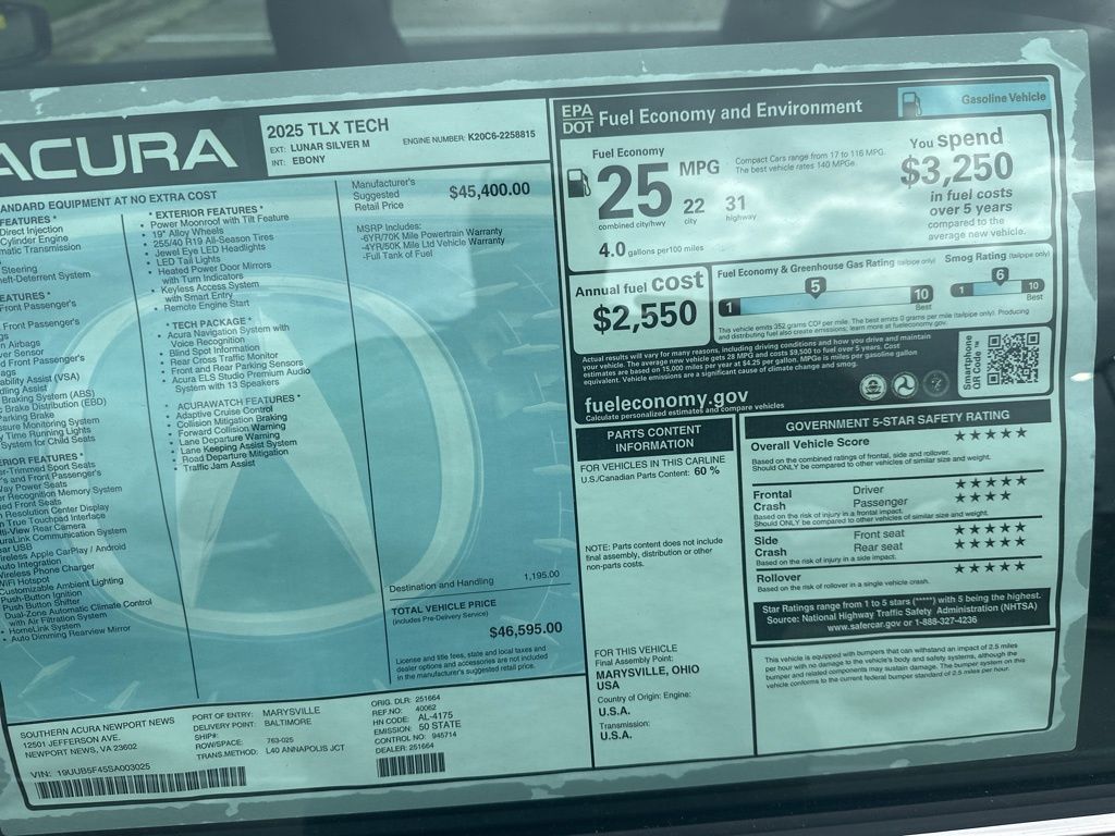 2025 Acura TLX Technology photo 17