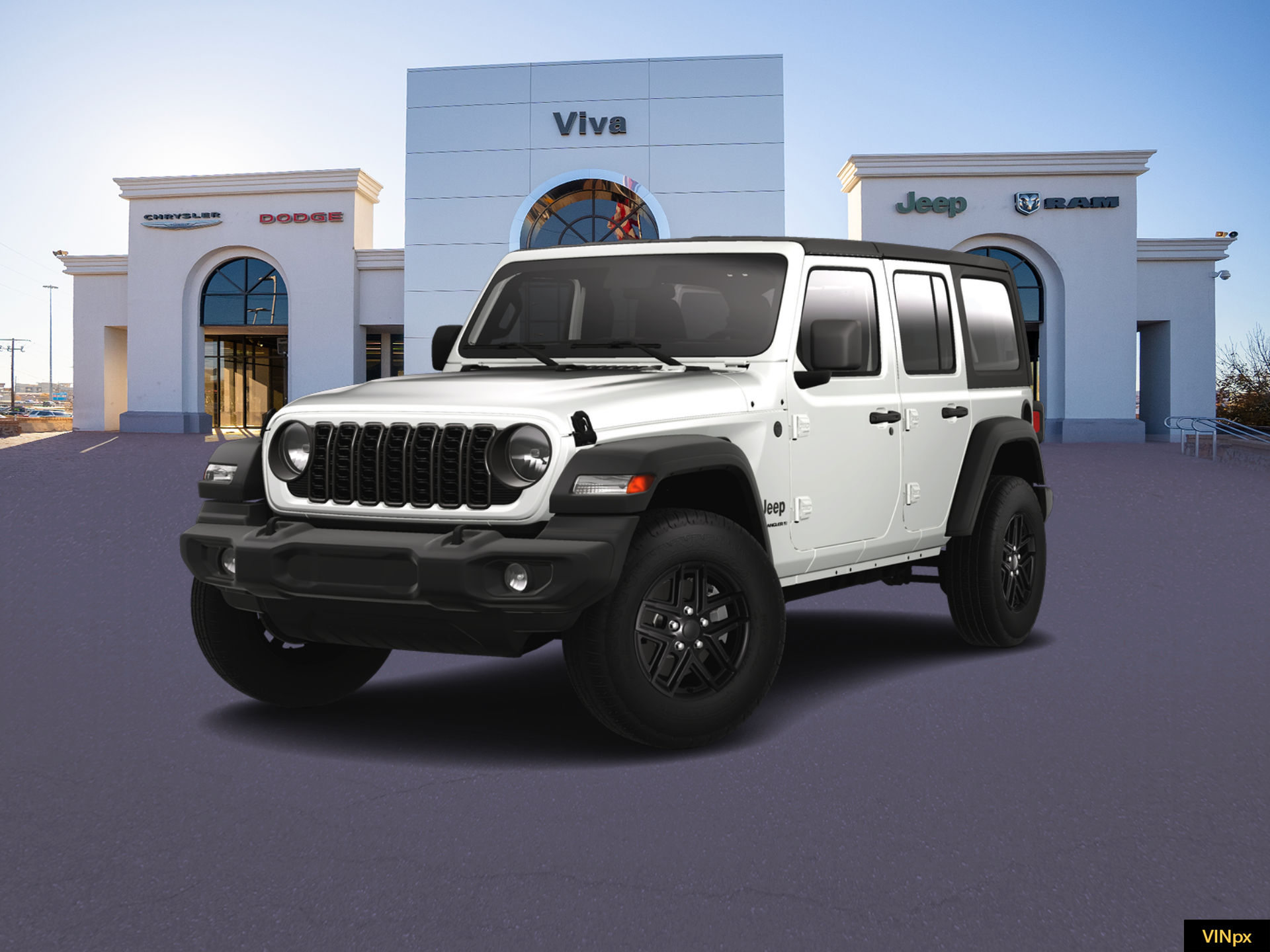 New 2025 Bright White Clear-Coat Exterior Paint Jeep Sport S image 1