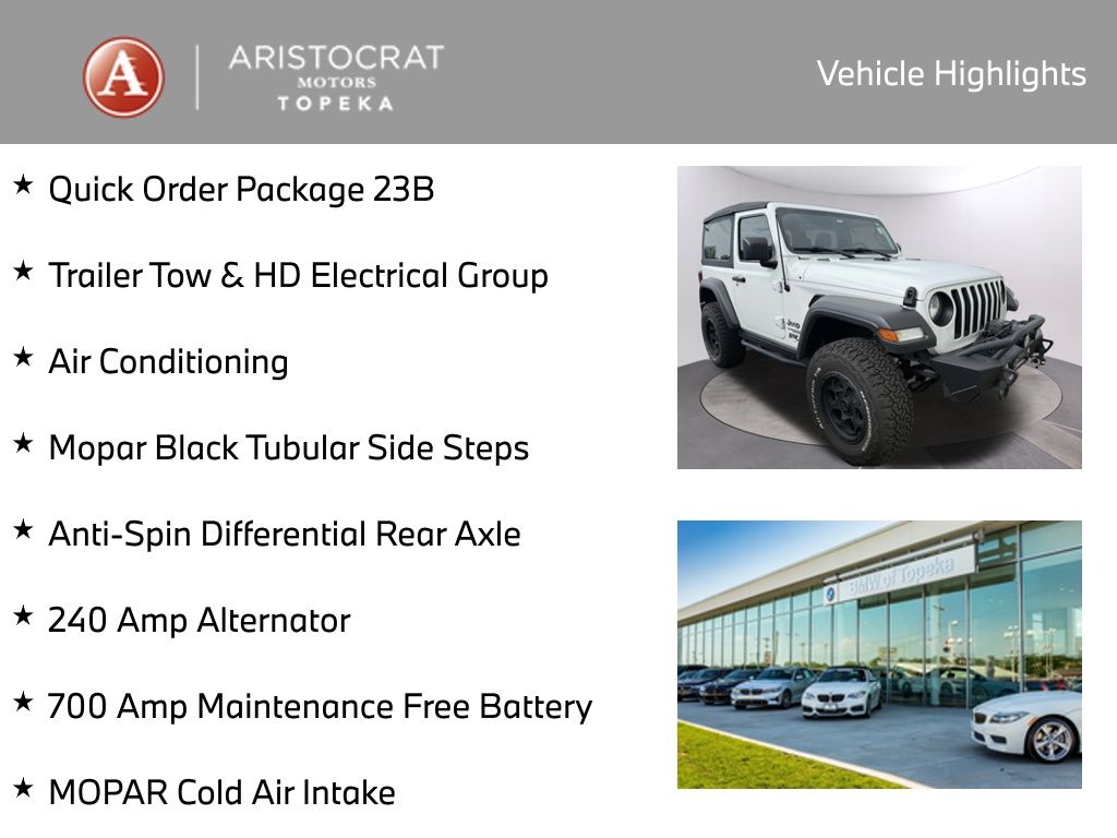 Used 2021 Jeep Wrangler Sport with VIN 1C4GJXAG4MW610373 for sale in Kansas City