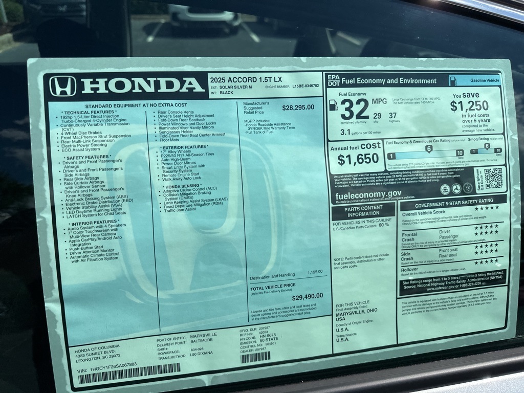 2025 Honda Accord LX photo 10