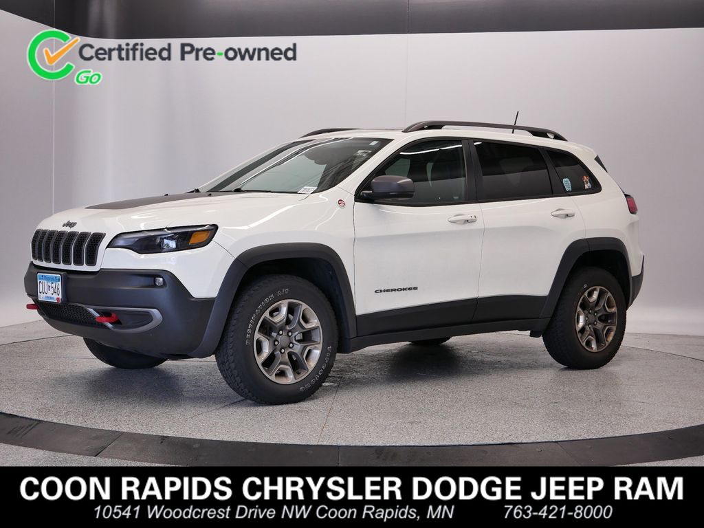 Certified 2019 Jeep Cherokee Trailhawk with VIN 1C4PJMBX0KD468576 for sale in Coon Rapids, Minnesota