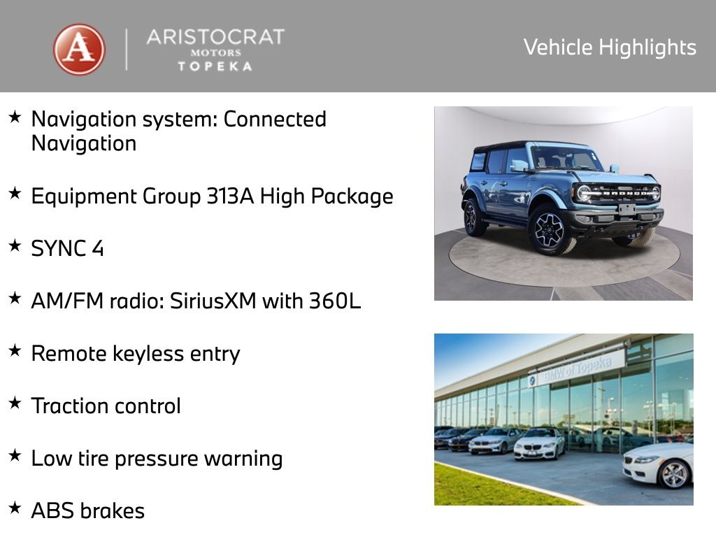 Used 2023 Ford Bronco 4-Door Outer Banks with VIN 1FMDE5DH3PLA99904 for sale in Kansas City