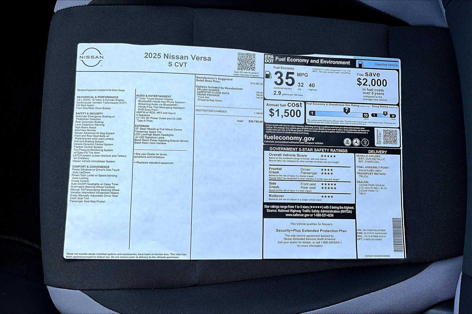 2025 Nissan Versa S photo 21