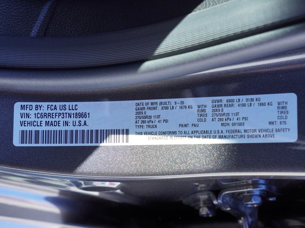 New 2026 Granite Crystal Metallic Clear-Coat Exterior Paint RAM Big Horn Night Edition image 33