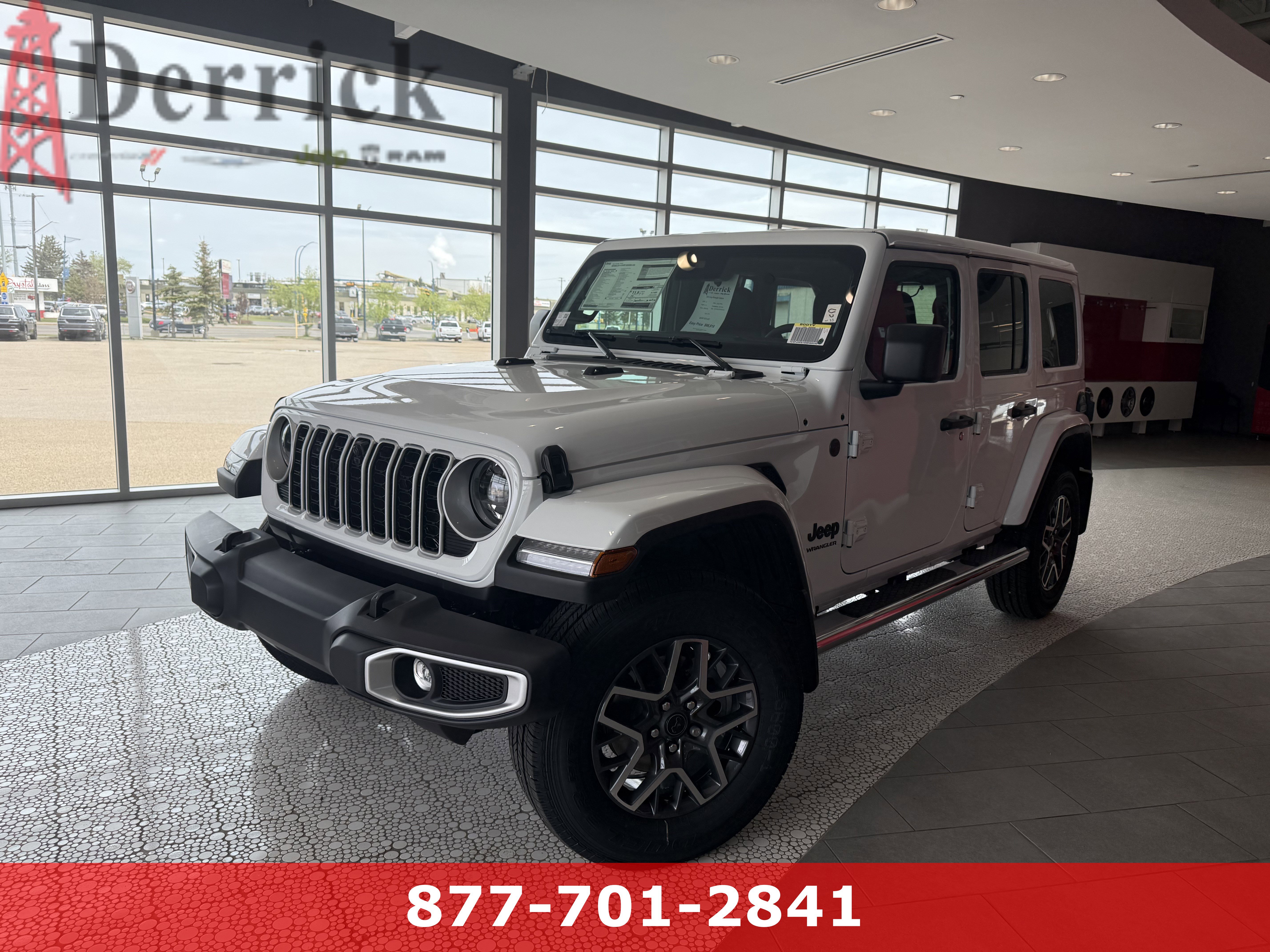 New 2025 Bright White Jeep Sahara image 1