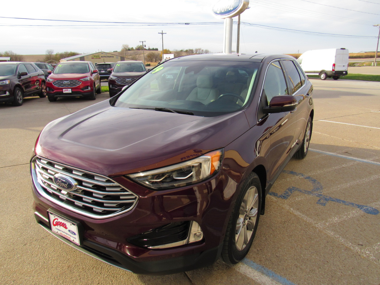 Used 2019 Ford Edge Titanium with VIN 2FMPK4K9XKBB97106 for sale in Williamsburg, IA