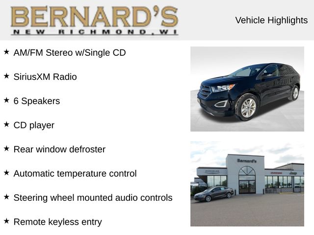 Used 2016 Ford Edge SEL with VIN 2FMPK4J83GBC42645 for sale in New Richmond, WI