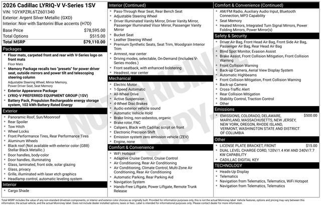 2026 Cadillac LYRIQ V's photo