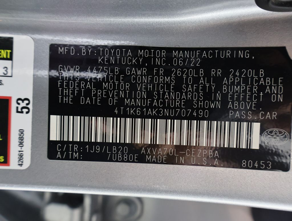 2022 Toyota Camry XSE photo 20
