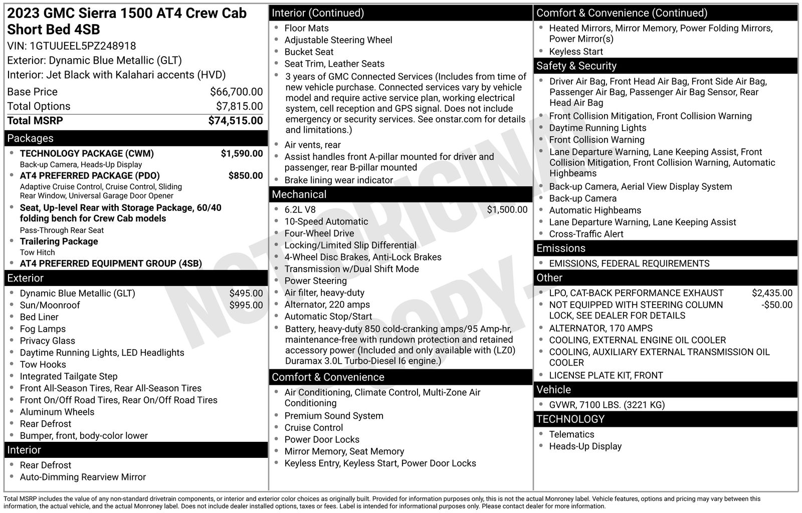Used 2023 GMC Sierra 1500 AT4 with VIN 1GTUUEEL5PZ248918 for sale in Brainerd, Minnesota