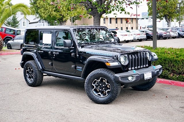Used 2021 Black Jeep Unlimited Rubicon 4xe image 2