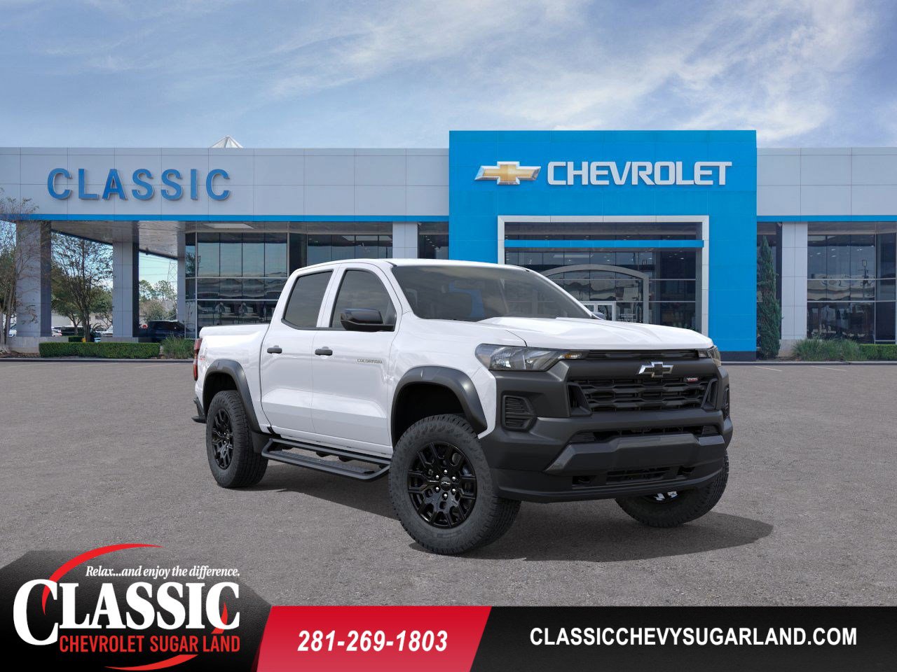 2026 Chevrolet Colorado Trail Boss White at Classic Elite Chevrolet Sugar Land