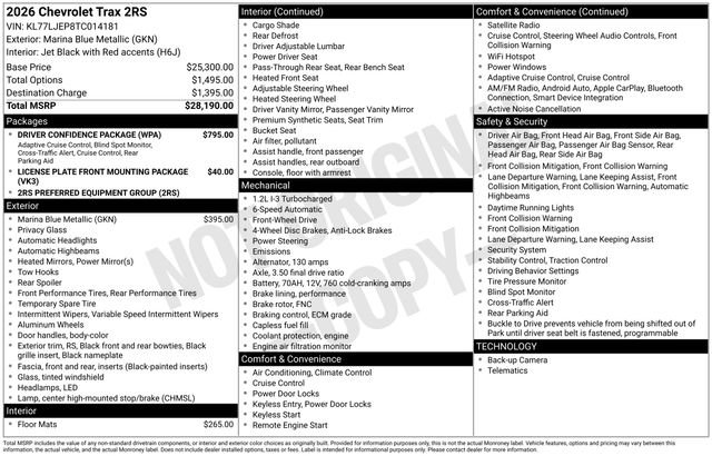 2026 Chevrolet Trax RS's photo