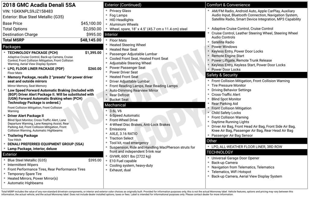 2018 GMC Acadia Denali's photo