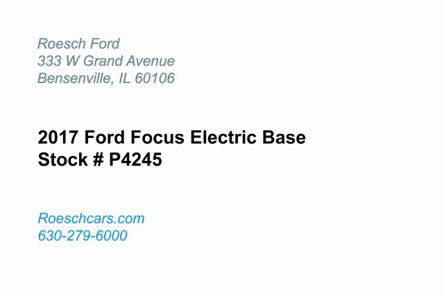 Certified 2017 Ford Focus Electric with VIN 1FADP3R45HL316059 for sale in Bensenville, IL