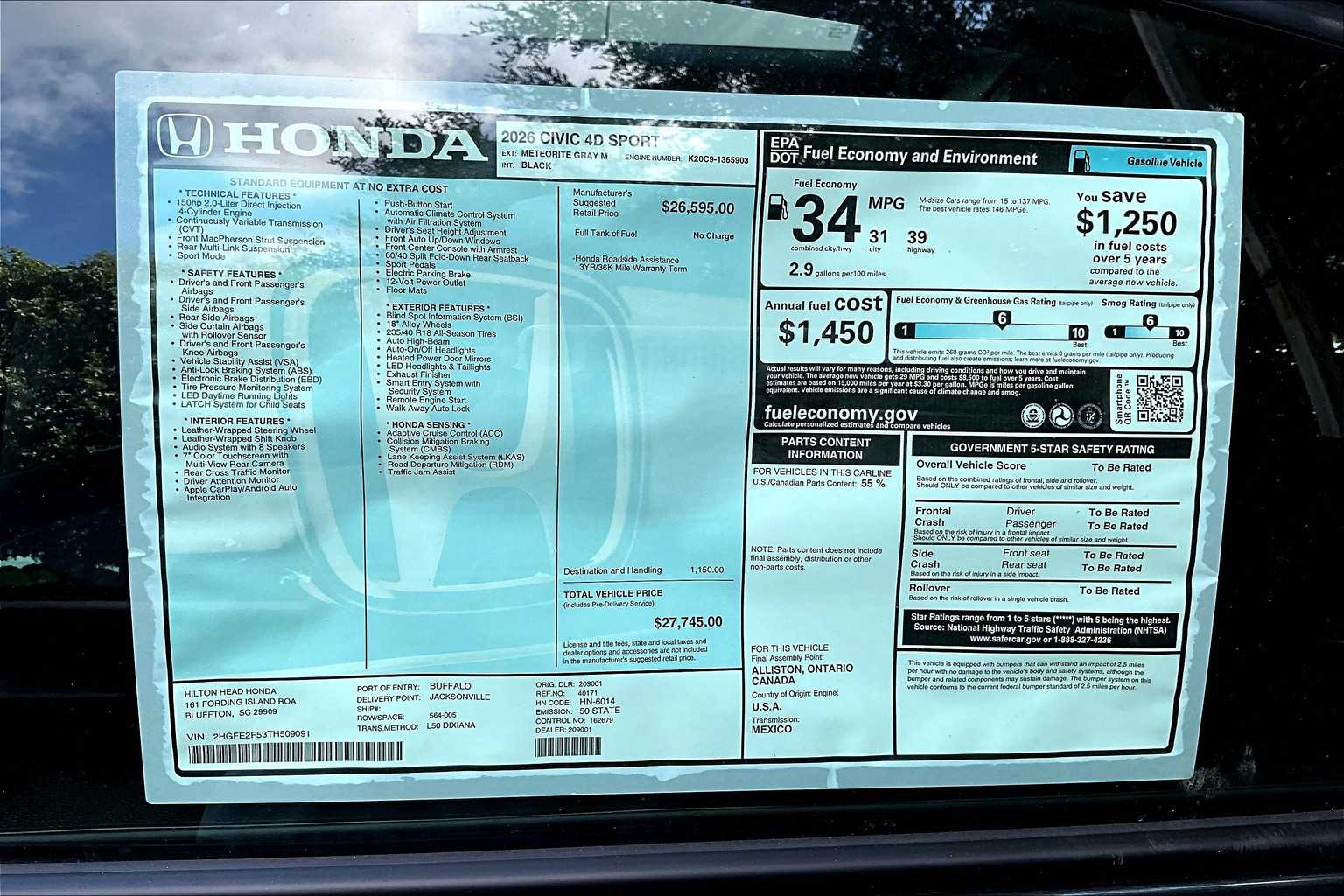 2026 Honda Civic Sport photo 17