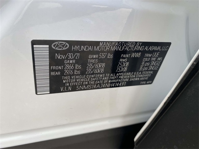 2022 Hyundai Santa Fe SE photo 20