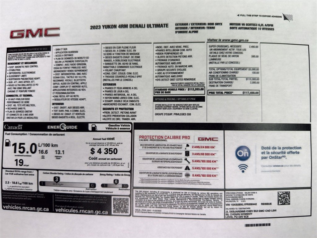 Used 2023 GMC Yukon Denali Ultimate with VIN 1GKS2EKL1PR330442 for sale in Kansas City