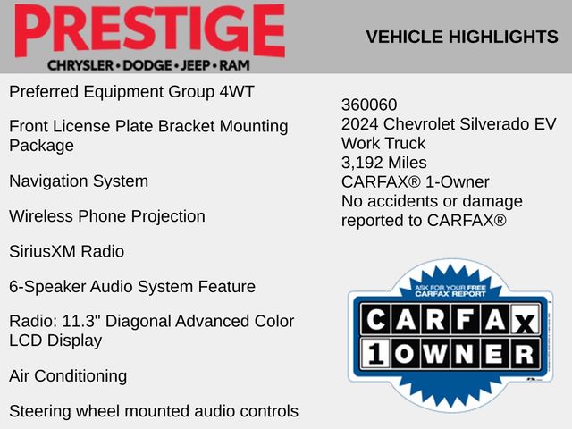 Used 2024 Chevrolet Silverado EV Work Truck with VIN 1GC10VEL5RU201922 for sale in Las Vegas, NV