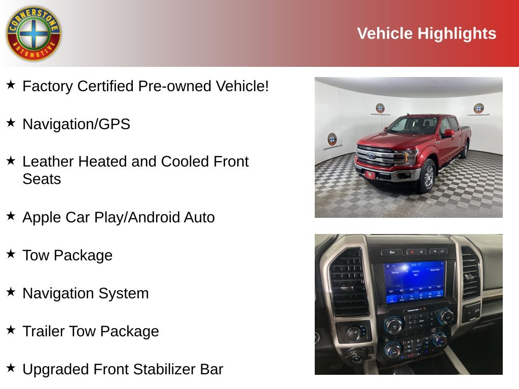 Certified 2020 Ford F-150 Lariat with VIN 1FTFW1E58LFB89095 for sale in Elk River, Minnesota