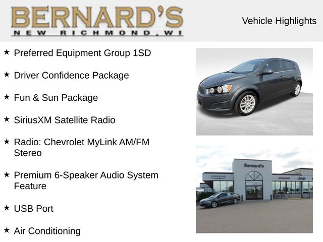 Used 2016 Chevrolet Sonic LT with VIN 1G1JC6SB6G4109295 for sale in New Richmond, WI
