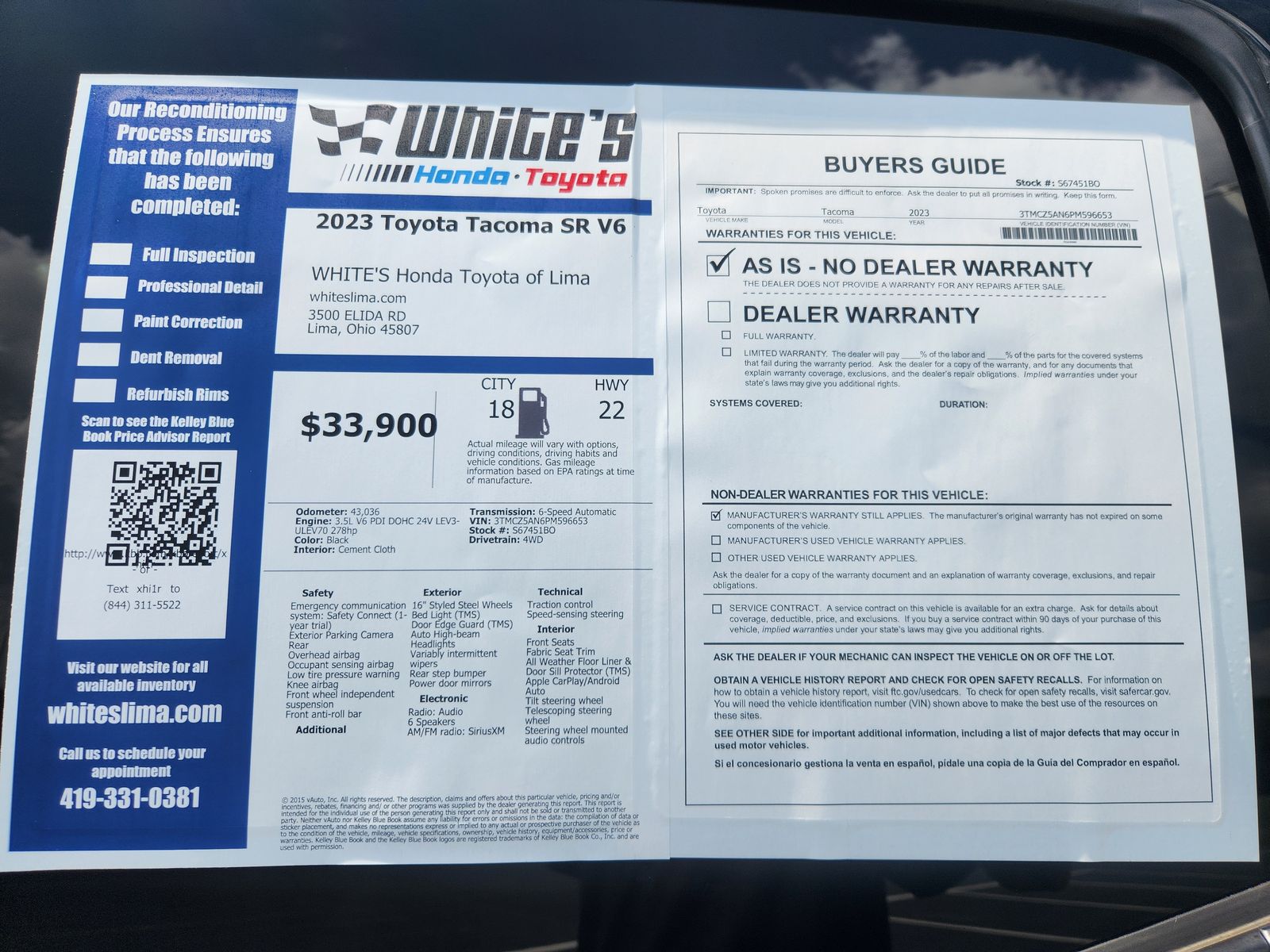 2023 Toyota Tacoma SR 4x4 Double Cab photo 8