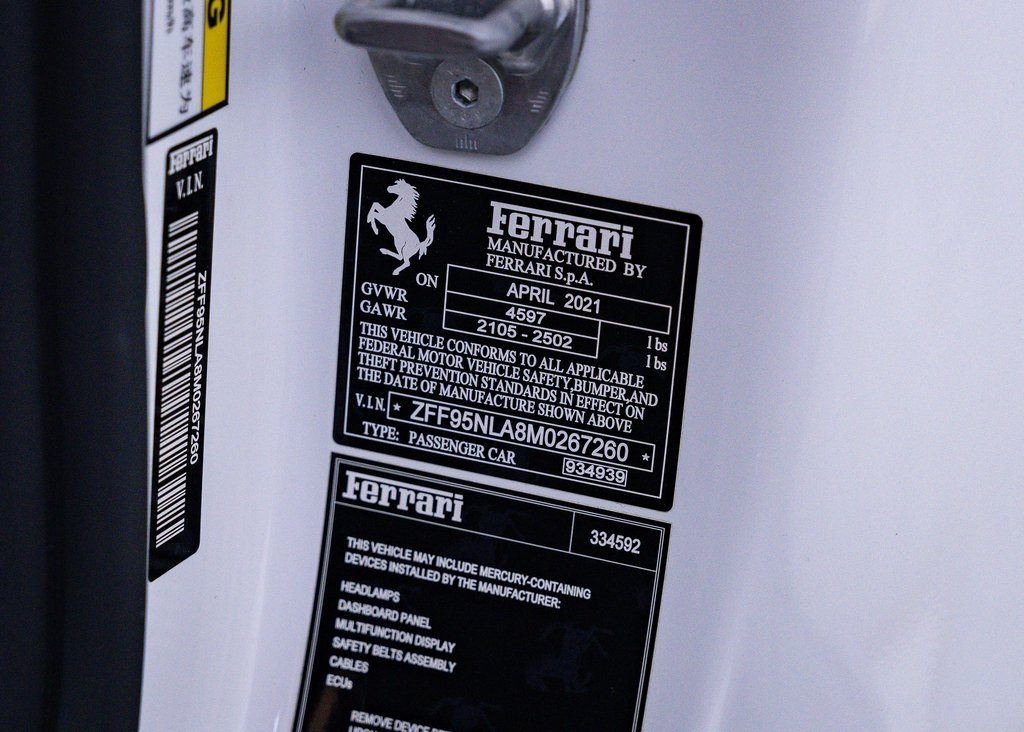 Certified Used 2021 Bianco Cervino Ferrari Base image 28