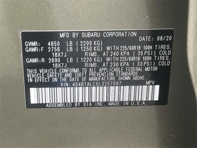 2020 Subaru Outback Limited photo 34