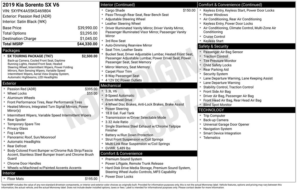 2019 Kia Sorento SX's photo