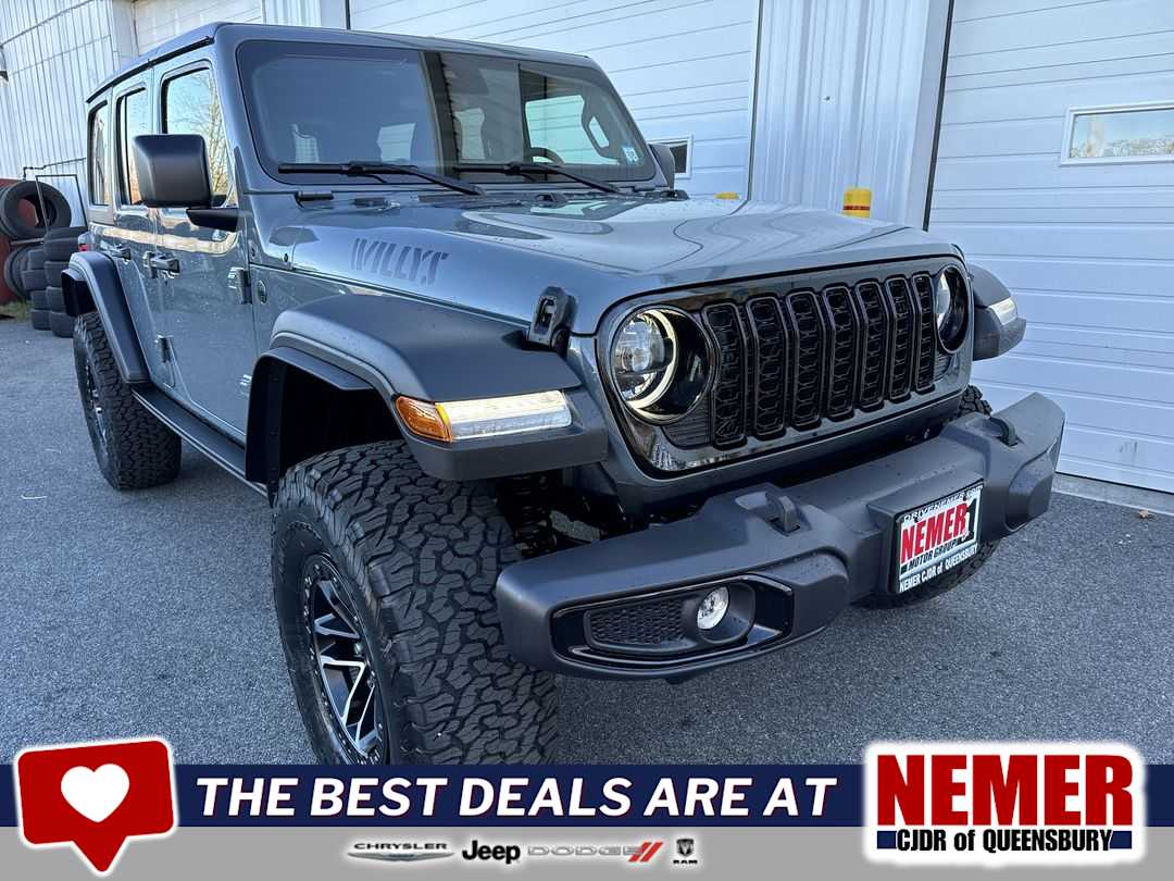 New 2025 Jeep Wrangler Willys Sport Utility in Queensbury 25094 Nemer Chrysler Jeep Dodge Ram