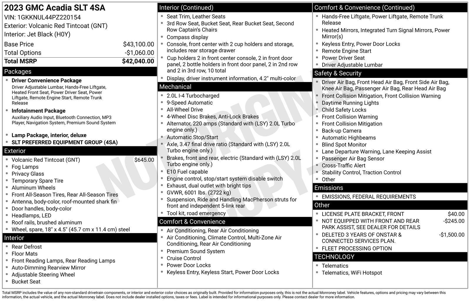 Used 2023 GMC Acadia SLT with VIN 1GKKNUL44PZ220154 for sale in Brainerd, Minnesota