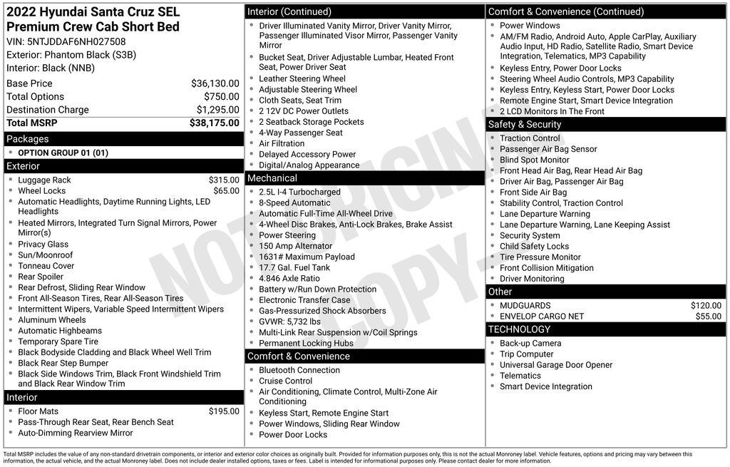 2022 Hyundai Santa Cruz SEL Premium
