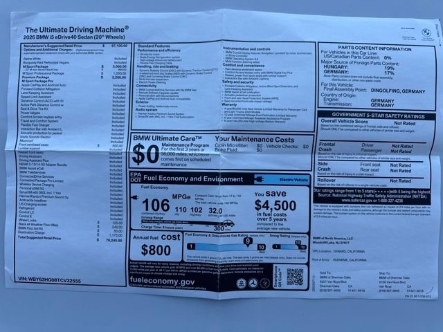 Used 2026 BMW i5 40 with VIN WBY63HG08TCV32555 for sale in Monterey Park, CA